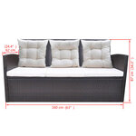 vidaXL Ensemble à manger d'extérieur avec coussins 6Pièces Résine tressée