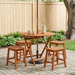 vidaXL Table de jardin pliante Marron Ø 90 x 75 cm