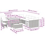 vidaXL Ensemble de canapé de jardin de 13 pièces avec coussins beige en rattan synthétique et acacia