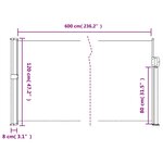 vidaXL Auvent latéral rétractable blanc 120x600 cm