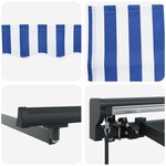 vidaXL Auvent Rétractable Bleu et blanc 450 × 300 cm tissu
