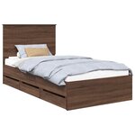 vidaXL Cadre de lit Chêne brun 100 x 200 cm Bois Ingénierie