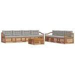 vidaXL Ensemble de canapés d'extérieur 8 pc Gris Naturel et Clair