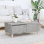 vidaXL Table basse Gris béton 90x50x36 5 cm Bois d'ingénierie