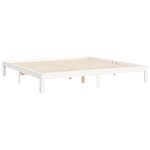vidaXL Cadre de lit avec tête de lit blanc Super King Size bois massif