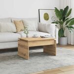 vidaXL Table basse chêne artisanal 68x50x38 cm bois d'ingénierie