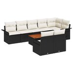 vidaXL Ensemble de canapé de jardin 9 Pièces Noir et Crème polyrotin