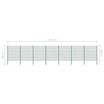 Vidaxl panneau de clôture avec poteaux fer 11 9 x 2 m vert