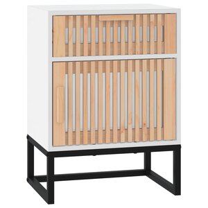 vidaXL Table de chevet blanc 40x30x55 5 cm bois d’ingénierie et fer