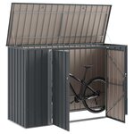 vidaXL Boîte de Rangement de Jardin Noir 214 x 82 x 132 cm Acier