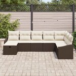 vidaXL Ensemble de canapé de jardin 8 Pièces Marron 55 x 62 x 69 cm