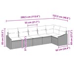 vidaXL Ensemble de canapé de jardin de 6 pièces avec coussins gris clair en poly rotin