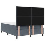 vidaXL Lit à ressort avec matelas et LED Gris foncé 140x200 cm Velours
