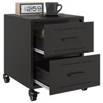 vidaXL Table de chevet noir 36x39x43 5 cm acier