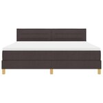 vidaXL Lit boxspring avec matelas Marron foncé 180 x 200 cm tissu
