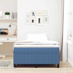vidaXL Lit à ressorts Bleu 120 x 190 cm Tissu en velours côtelé