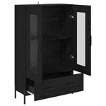 vidaXL Haut Armoire avec tiroir Corona Chêne noir 69 5 x 31 x 115 cm
