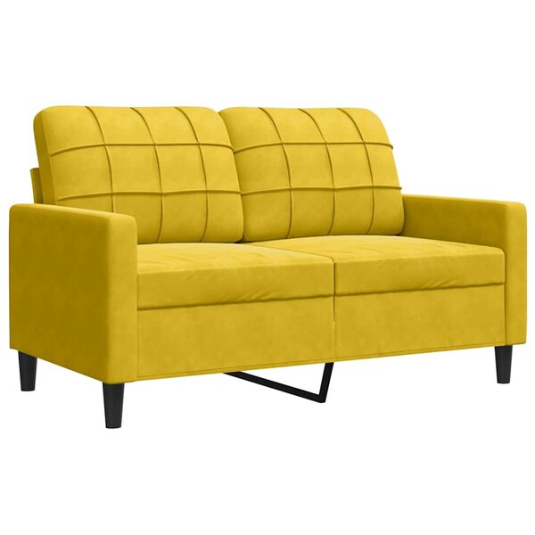 vidaXL Canapé à 2 places Jaune 120 cm Velours