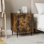 vidaXL Cabinet de chevet 2 pc Chêne fumé 43 x 34 5 x 50 cm