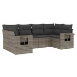 vidaXL Salon de jardin 6 Pièces avec coussins gris résine tressée