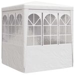 vidaXL Tente de réception avec parois latérales 2x2 m Blanc 90 g/m²