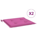 vidaXL Coussins de chaise de jardin lot de 2 rose 50x50x4 cm tissu