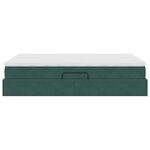 vidaXL Lit avec rangement et matelas Vert foncé 140 x 200 cm Velours
