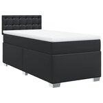 vidaXL Sommier à lattes de lit avec matelas Noir 100x200 cm Similicuir
