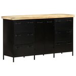 vidaXL Buffet 140x38x76 cm Bois de manguier brut