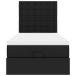 vidaXL Lit ottoman avec matelas noir 80x200 cm similicuir