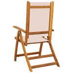 vidaXL Chaises pliables de jardin lot de 8 bois d'acacia et textilène