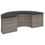 vidaXL Salon de jardin 2 Pièces demi-rond gris résine tressée
