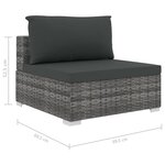 vidaXL Salon de jardin 11 Pièces avec coussins Résine tressée Gris