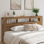 vidaXL Tête de lit à LED chêne artisanal 220x18 5x103 5 cm