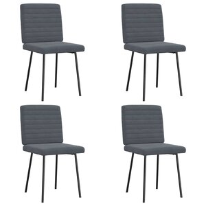 vidaXL Chaises à manger lot de 4 Gris foncé Velours