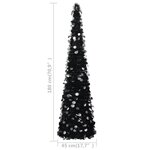 vidaXL Sapin de Noël artificiel escamotable noir 180 cm PET