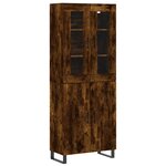 vidaXL Buffet haut Chêne fumé 69 5x34x180 cm Bois d'ingénierie