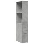 vidaXL Armoire de salle de bain étroite avec roulettes gris béton