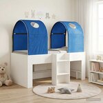 vidaXL Lit avec Tunnel 4 Pièces Blanc et bleu Bois d'ingénierie