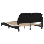 vidaXL Cadre de lit avec LED sans matelas noir et blanc 140x200 cm