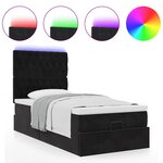 VidaXL Cadre de lit ottoman avec matelas noir 100x200cm velours