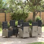 vidaXL Ensemble de salle à manger pour jardin 7 Pièces Gris clair