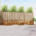 vidaXL Ensemble de canapés d'extérieur 9 Pièces Naturel