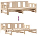 vidaXL Lit de jour avec gigogne et tiroirs sans matelas 90x200 cm