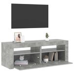 vidaXL Meuble TV avec lumières LED gris béton 120x35x40 cm