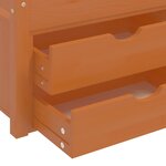 vidaXL Cadre de lit avec tiroirs et armoire Marron miel Pin 90x200 cm