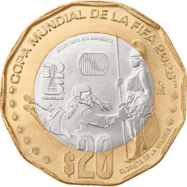 Monnaie FIFA WORLD CUP 26 Guadalajara Cupronickel 20 Pesos Mexico 2026