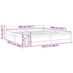 vidaXL Cadre de lit sans matelas marron miel bois massif 200x200 cm