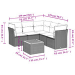 vidaXL Salon de jardin avec coussins 6 Pièces beige résine tressée