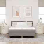 vidaXL Lit ressort avec matelas et LED Taupe 140x200 cm